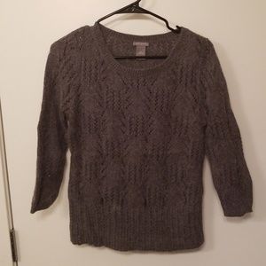 Exquisite Anne Taylor Soft Sweater Gray3/4 Sleeve
